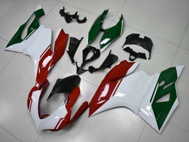 Achat Carénages Moto Ducati Panigale 899 2011-2014 - Blanc Rouge Vert Foncé