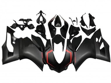 Achat Carénages Moto Ducati 1299 2015-2020 - Noir Fibre de Carbone Style Rouge