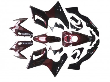 Achat Carénages Moto Honda CBR125R 2002-2006 - Noir Brillant Rouge Flamme