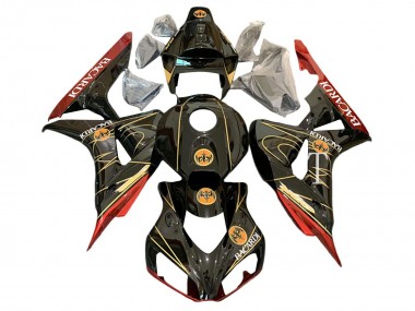 Achat Carénages Moto Honda CBR1000RR 2006-2007 - Noir Brillant Rouge Or BACARDI
