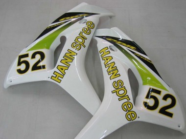 Achat Carénages Moto Honda CBR1000RR 2006-2007 - Blanc Vert Noir Brillant Hannspree 52