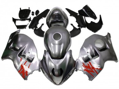 Achat Carénages Moto Suzuki GSXR 1300 Hayabusa 1996-2007 - Argent Rouge Blanc Décalque