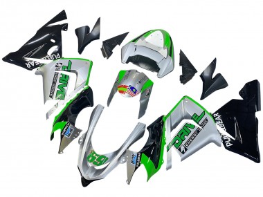 Achat Carénages Moto Kawasaki ZX10R 2004-2005 - Vert Argent Noir 69