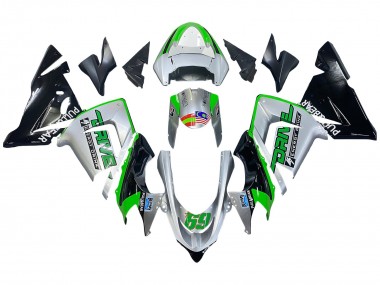 Achat Carénages Moto Kawasaki ZX10R 2004-2005 - Vert Argent Noir 69