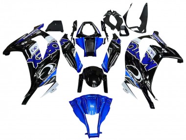 Achat Carénages Moto Kawasaki ZX10R 2011-2015 - Bleu Blanc Noir Brillant