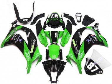 Achat Carénages Moto Kawasaki ZX10R 2011-2015 - Vert Noir Brillant Bleu Étoile Team Vert 87