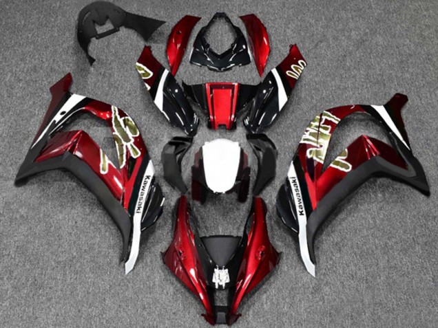 Carénages Moto Kawasaki ZX10R 2016-2020 - Rouge Noir Brillant Blanc