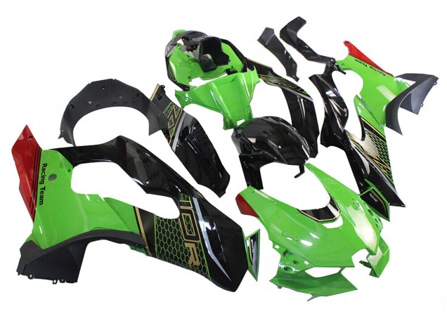 Carénage Moto Kawasaki ZX10R 2021-2025 - Vert Noir Rouge Rayon de Miel