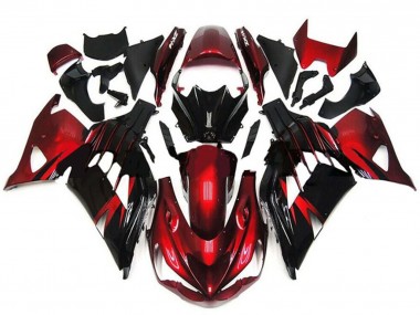 Achat Carénages Moto Kawasaki ZX14R ZZR1400 2012-2024 - Rouge Noir Brillant