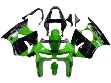 Achat Carénages Moto Kawasaki ZX6R 1998-1999 - Vert Noir Brillant Elf Bridgestone