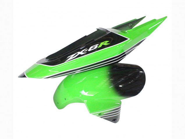 Carénages Moto Kawasaki ZX6R 2003-2004 - Vert Blanc Noir