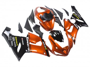 Achat Carénage Moto Kawasaki ZX6R 2005-2006 - Orange Noir
