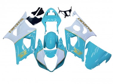 Achat Carénages Moto Suzuki GSXR 1000 2003-2004 - Blanc Bleu Clair Or
