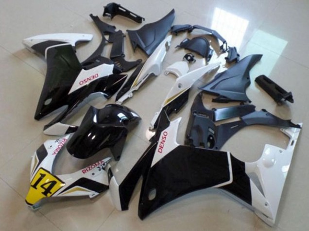Carénages Moto Honda CBR500R 2013-2015 - Blanc Jaune Noir Brillant DENSO
