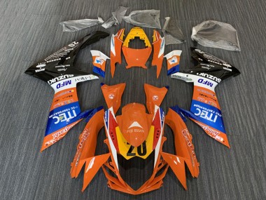 Achat Carénages Moto Suzuki GSXR 600 / GSXR 750 2008-2010 - Orange Bleu Blanc Noir ITEC