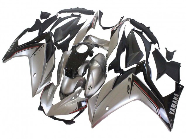 Carénages Moto Yamaha YZF R3/R25 2015-2018 - Argent Noir