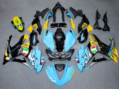 Achat Carénages Moto Yamaha YZF R3/R25 2015-2018 - Bleu Clair Jaune Argent Noir
