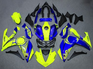 Achat Carénages Moto Yamaha YZF R3/R25 2015-2018 - Jaune Néon Bleu Noir 46