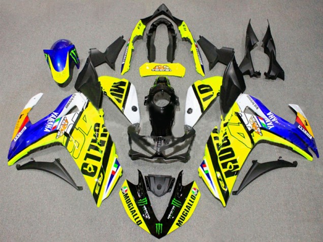 Carénages Moto Yamaha YZF R3/R25 2015-2018 - Jaune Bleu Noir Monstre