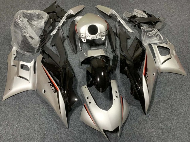 Carénages Moto Yamaha YZF R3/R25 2015-2018 - Argent Rouge Noir