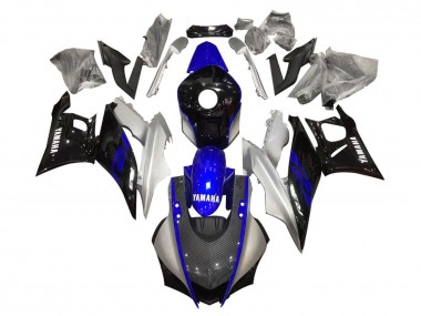 Achat Carénages Moto Yamaha YZF R3/R25 2019-2021 - Argent Bleu Noir Fibre de Carbone Style