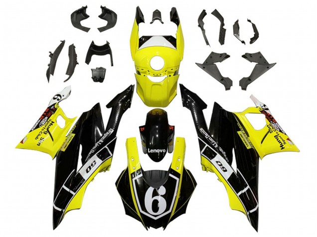 Carénages Moto Yamaha YZF R3/R25 2022-2024 - Jaune Blanc Noir Lenovo 6