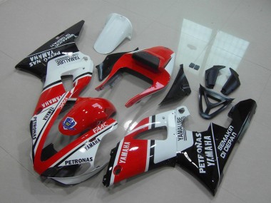 Achat Carénages Moto Yamaha YZF R1 2000-2001 - Rouge Blanc Noir Brillant Petronas Yamalube