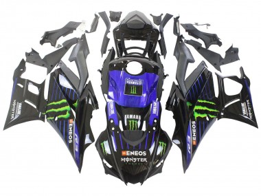 Achat Carénages Moto Yamaha YZF R3/R25 2022-2024 - Bleu Vert Noir Monstre Yamalube ENEOS