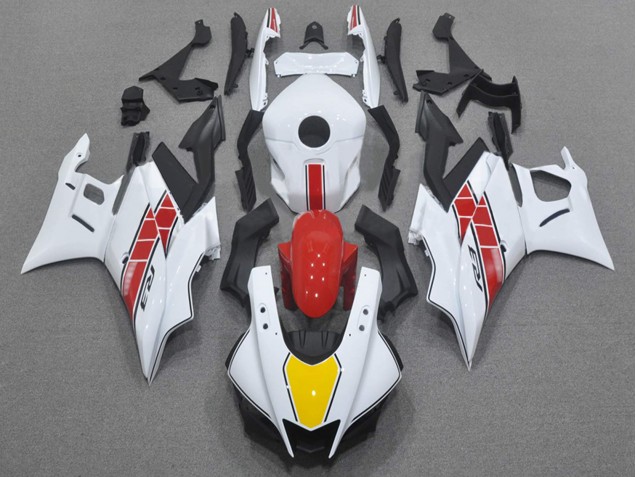 Carénages Moto Yamaha YZF R3/R25 2022-2024 - Blanc Rouge Jaune Noir