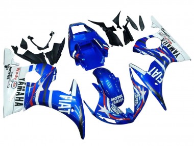 Achat Carénages Moto Yamaha YZF R6 2003-2004 - Blanc Bleu Fiat Motul Kastinee