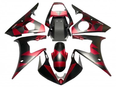 Achat Carénages Moto Yamaha YZF 600 R6 2005 - Noir Mat Rouge Geometric