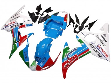 Achat Carénages Moto Yamaha YZF 600 R6 2005 - Bleu Clair Blanc Vert Rouge Kastinee Dunlop Motul