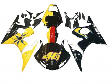 Achat Carénages Moto Yamaha YZF 600 R6 2005 - Noir Jaune Rouge 46
