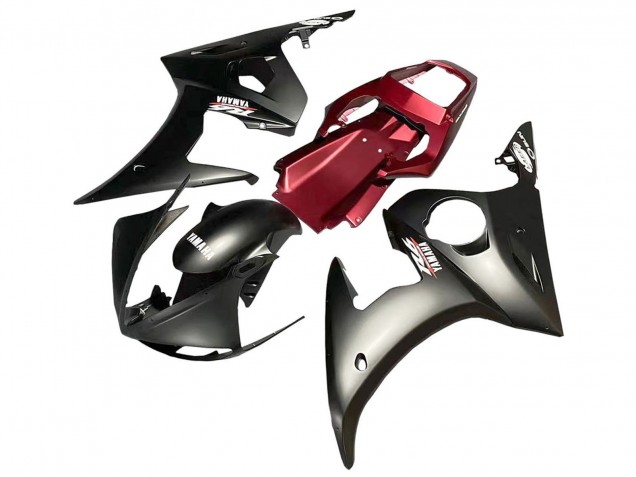Carénage Moto Yamaha YZF 600 R6 2005 - Noir Mat Rouge