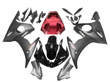 Achat Carénages Moto Yamaha YZF 600 R6 2005 - Noir Mat Noir Brillant Gris Rouge