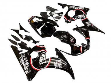 Achat Carénages Moto Yamaha YZF 600 R6 2005 - Noir Brillant Blanc Lucky Strike Motul
