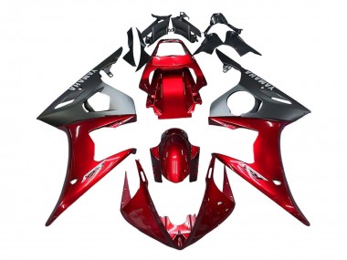Achat Kits Carénage Moto Yamaha YZF 600 R6 2005 - Rouge Noir Mat