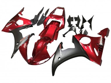 Achat Carénage Moto Yamaha YZF 600 R6 2005 - Rouge Noir Mat