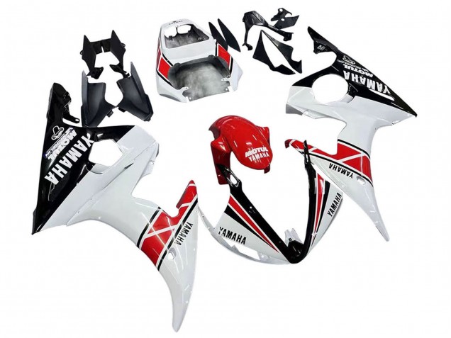 Carénages Moto Yamaha YZF 600 R6 2005 - Blanc Noir Rouge Motul