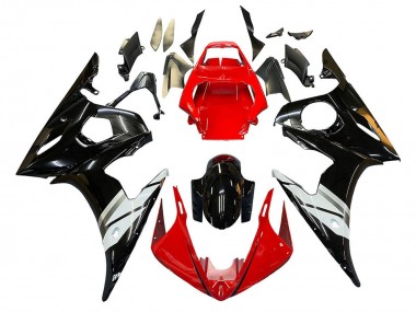 Achat Carénages Moto Yamaha YZF 600 R6 2005 - Rouge Blanc Noir Brillant