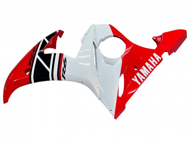 Carénages Moto Yamaha YZF 600 R6 2005 - Blanc Rouge Noir Brillant
