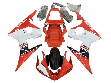 Achat Carénages Moto Yamaha YZF 600 R6 2005 - Blanc Rouge Noir Brillant