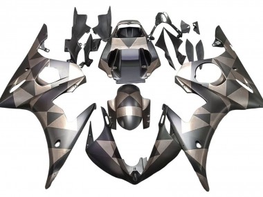 Achat Carénages Moto Yamaha YZF 600 R6 2005 - Noir Mat Gris Geometric