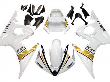 Achat Carénages Moto Yamaha YZF 600 R6 2005 - Blanc Or Noir