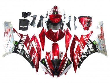 Achat Carénages Moto Yamaha YZF 600 R6 2006-2007 - Blanc Rouge Noir Vert Monstre Milwaukee