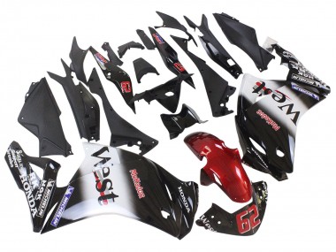Achat Carénages Moto Honda CBR250RR 2011-2015 - Noir Brillant Blanc West Rouge HRC 62
