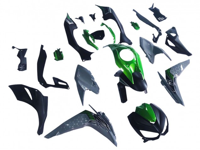 Carénages Moto Kawasaki Z1000 2014-2019 - Noir Vert Gris