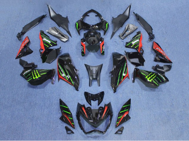 Carénages Moto Kawasaki Z800 2013-2018 - Noir Rouge Vert