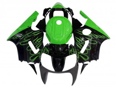 Achat Carénages Moto Kawasaki ZX12R  2000-2001 - Noir Brillant Vert Flamme