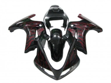 Achat Carénages Moto Suzuki SV650 2003-2013 - Noir Brillant Rouge Flamme